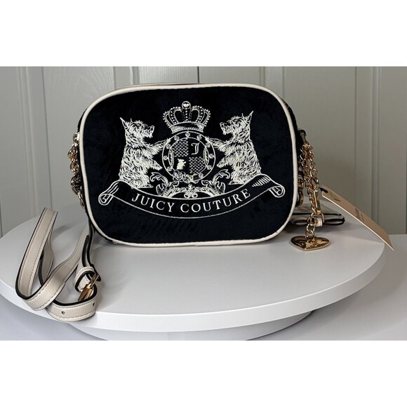 Scottie Dogs Camera Xbody Juicy Couture Crossbody Purse. Black and White - Picture 3 of 16